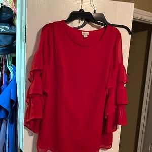 Red AVA & VIV long sleeved blouse